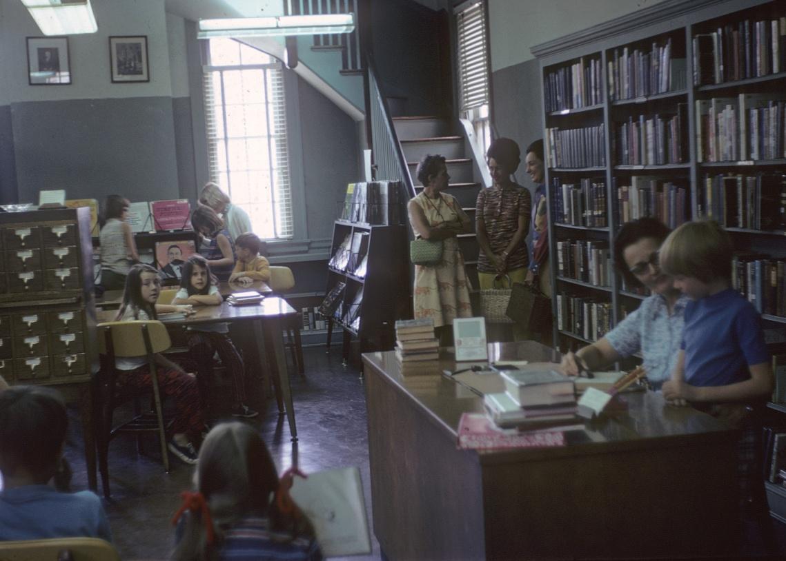 Augusta Roberton Librarian with children